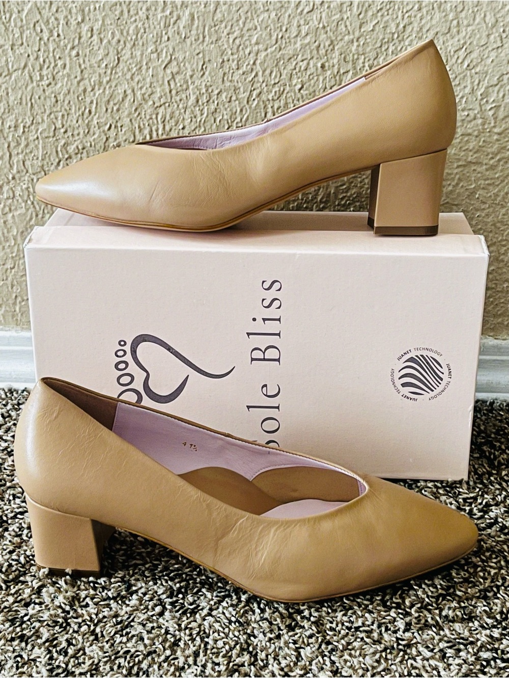 Sole Bliss Ingrid Heels Sand Leather Color Heels Women’s -Size 10.5